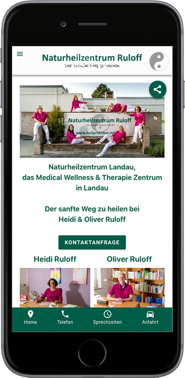 App von Naturheilzentrum Ruloff Beispiel am Smartphone